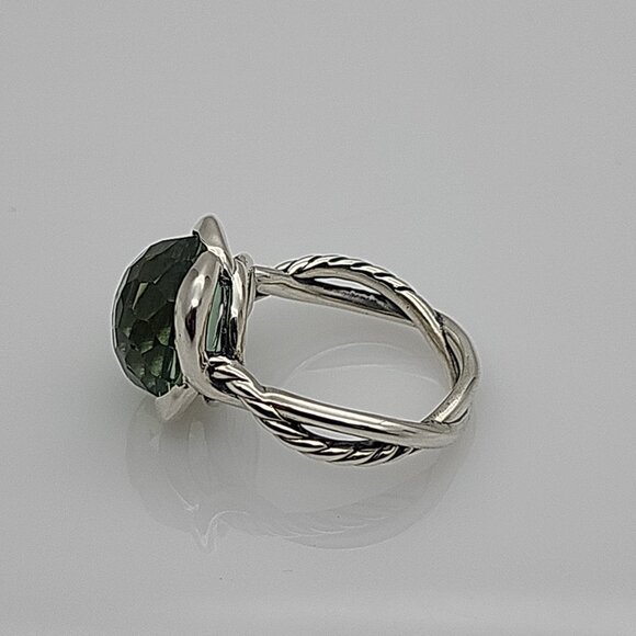 David Yurman Continuance Ring with Prasiloite in Sterling Silver 14mm - Picture 3 of 6